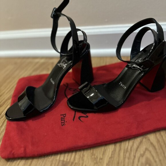 Christian Louboutin Miss Sabina Red Sole Ankle-Strap Sandals - Picture 3 of 7